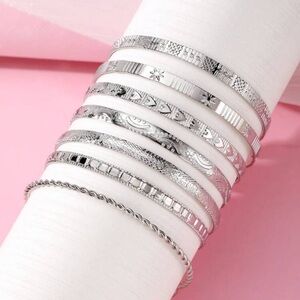 7pcs/set Textured Cuff Bangle